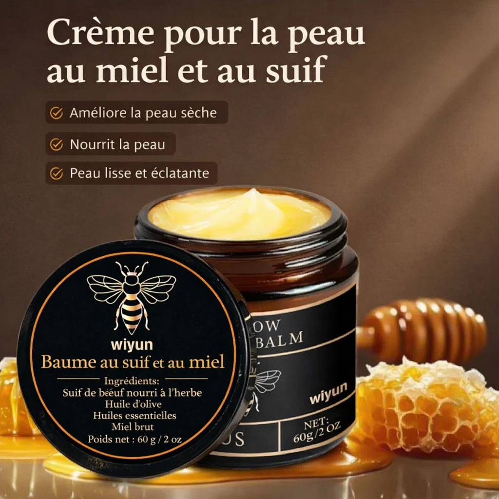 Crème Hydratante au Suif de Bœuf & Miel – Visage et Corps