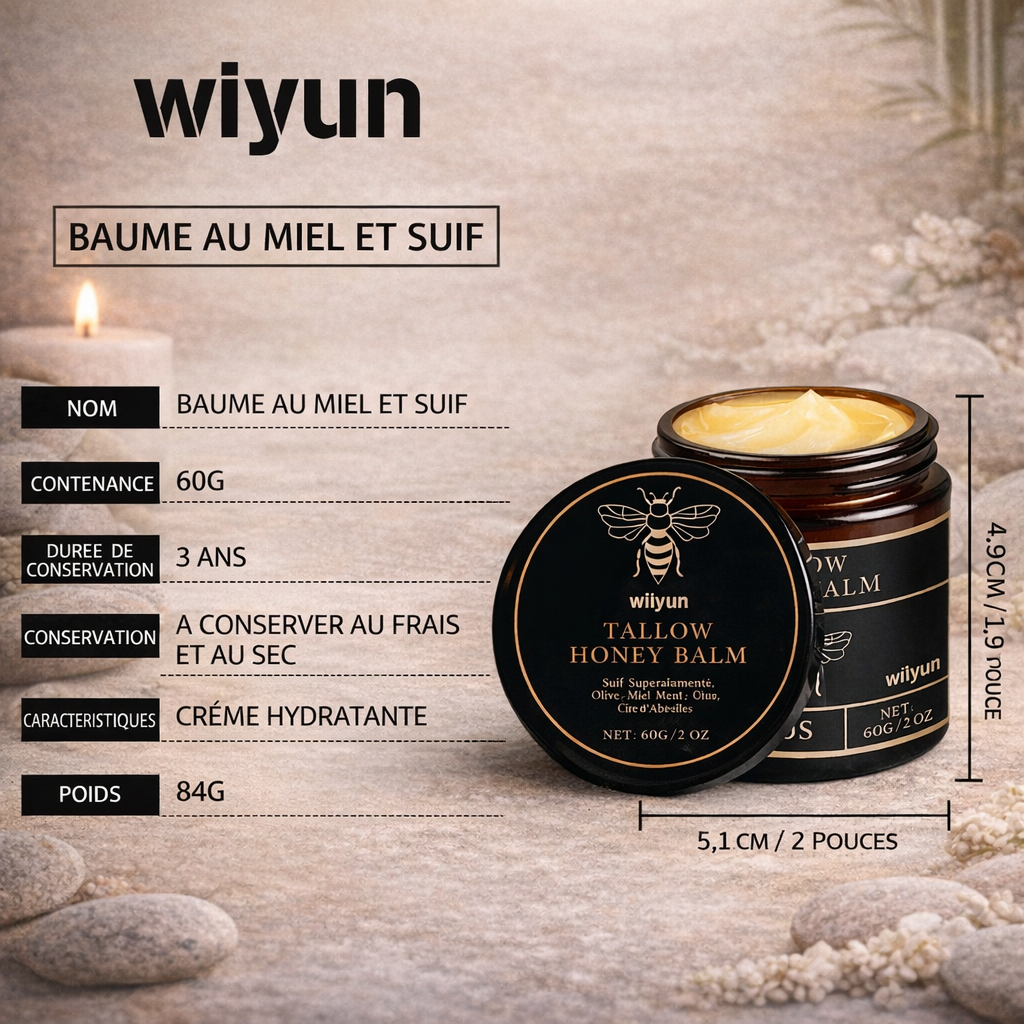 Crème Hydratante au Suif de Bœuf & Miel – Visage et Corps