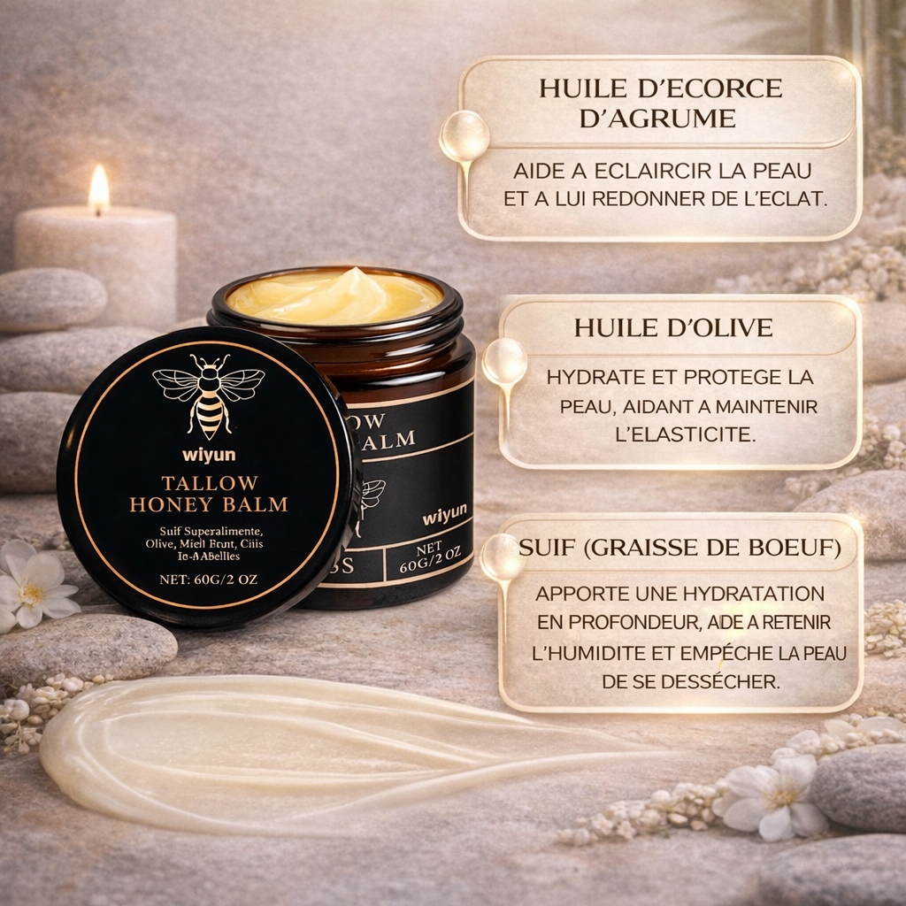 Crème Hydratante au Suif de Bœuf & Miel – Visage et Corps