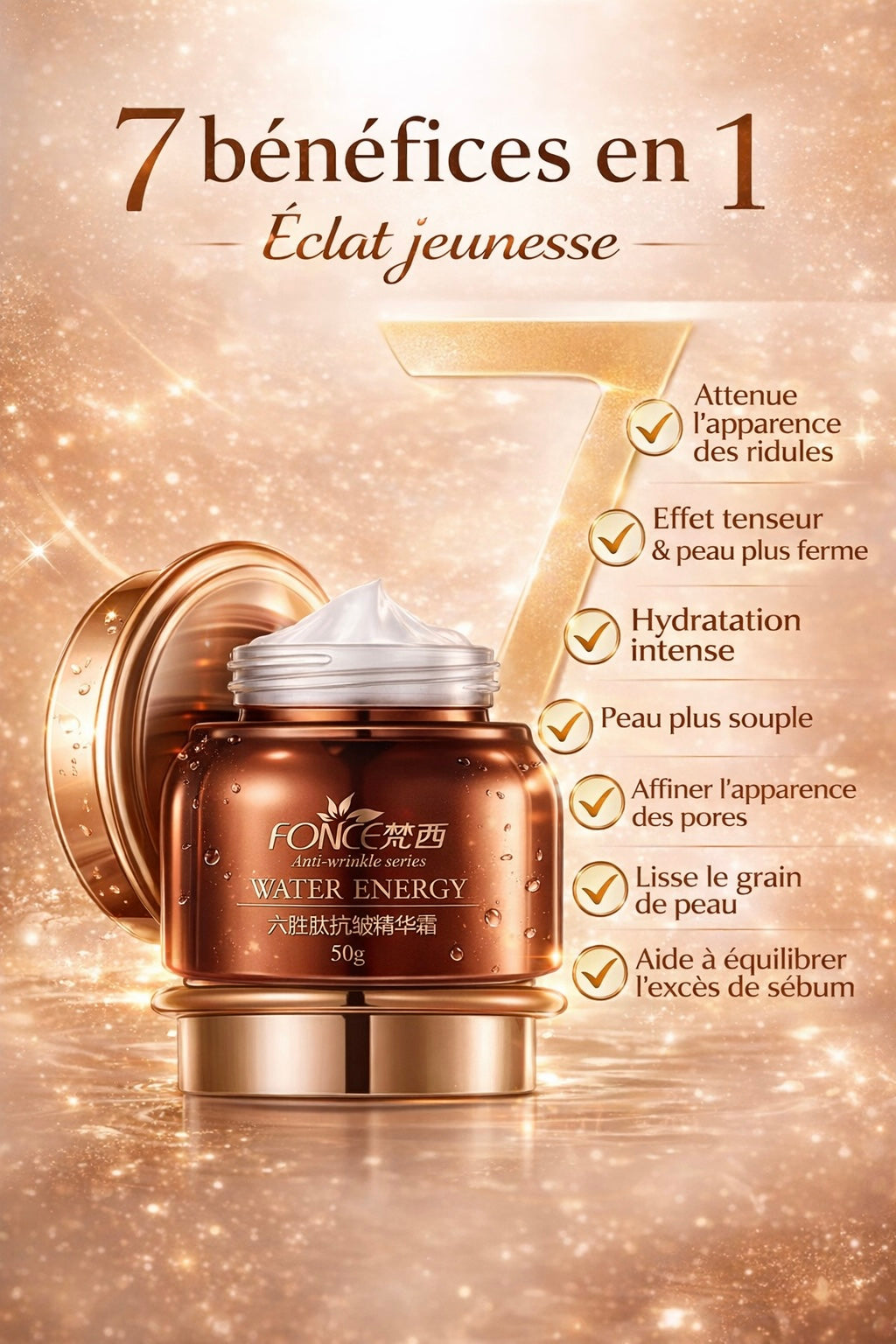 FONCE Water Energy – Crème Visage Repulpante & Raffermissante