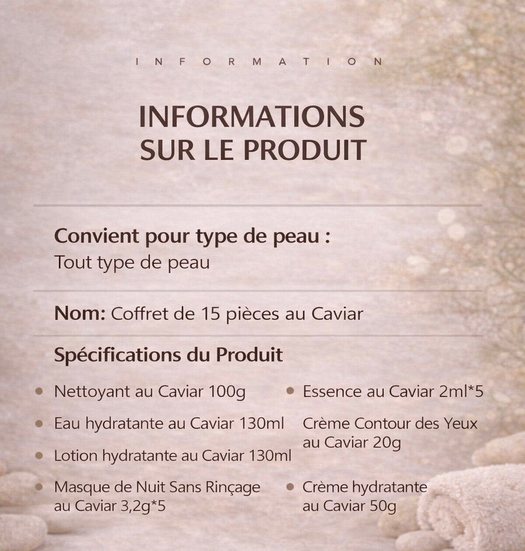 Coffret de Soins Visage au Caviar – Sérum & Essences Hydratantes