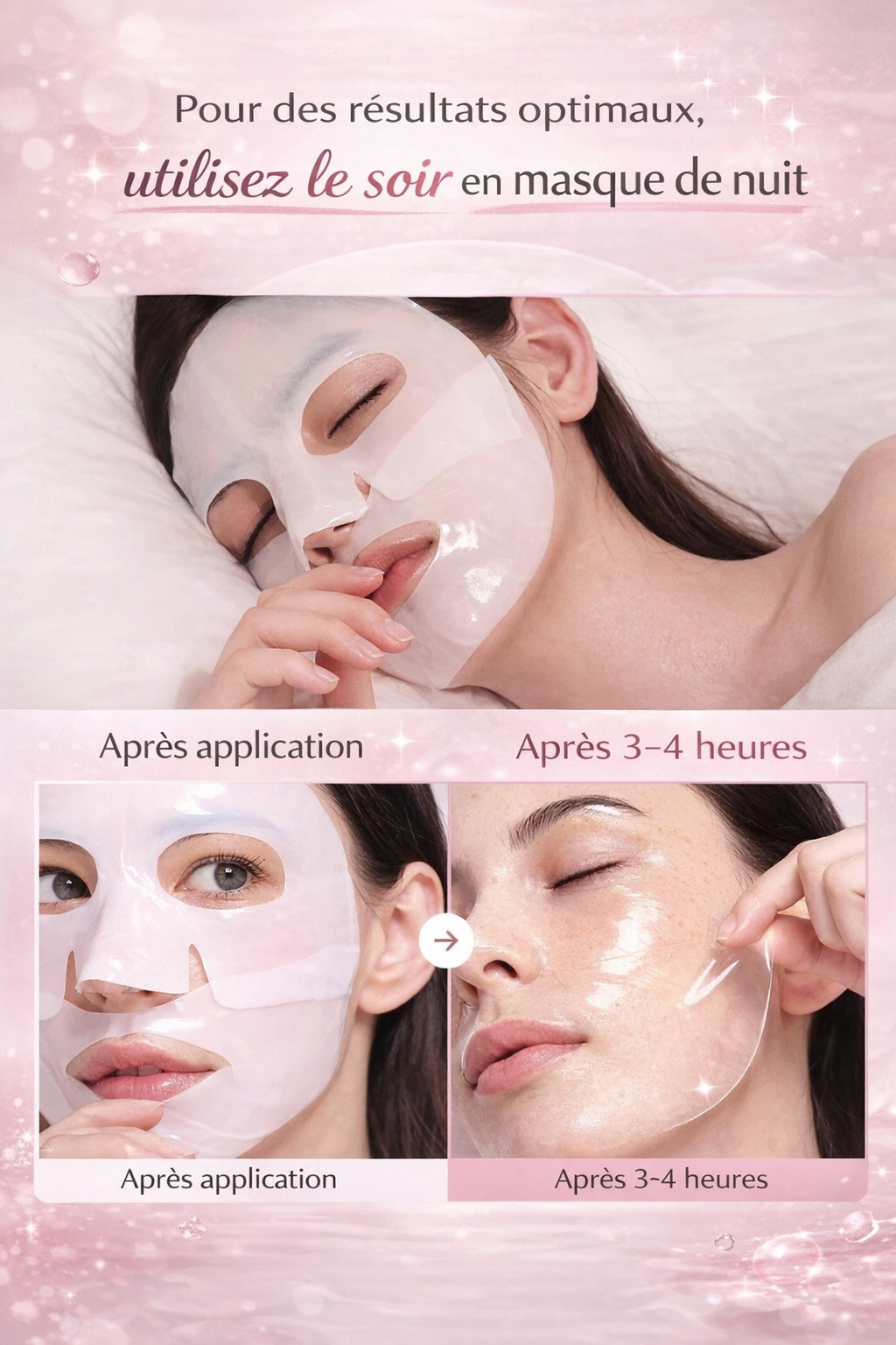 Masque de Nuit Coréen Repulpant – Effet Glass Skin (Bio-Collagène)