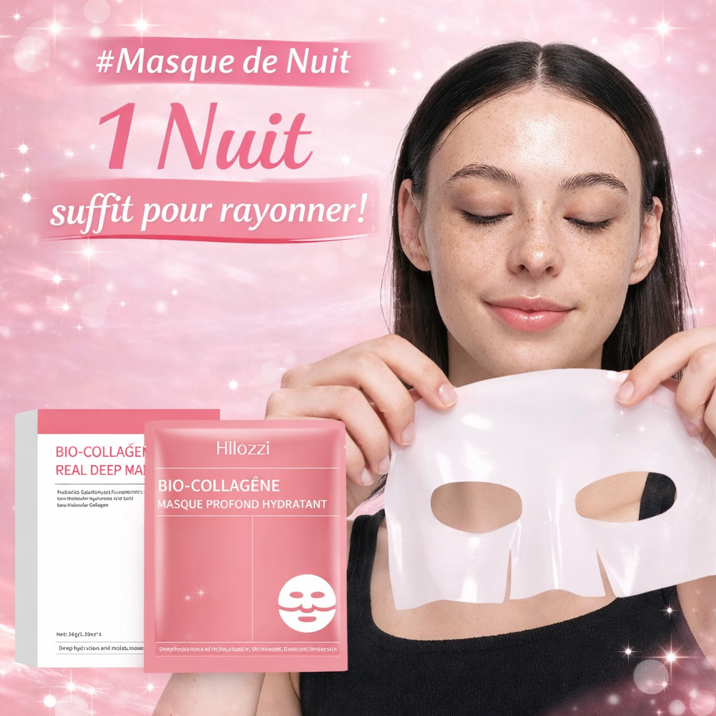 Masque de Nuit Coréen Repulpant – Effet Glass Skin (Bio-Collagène)